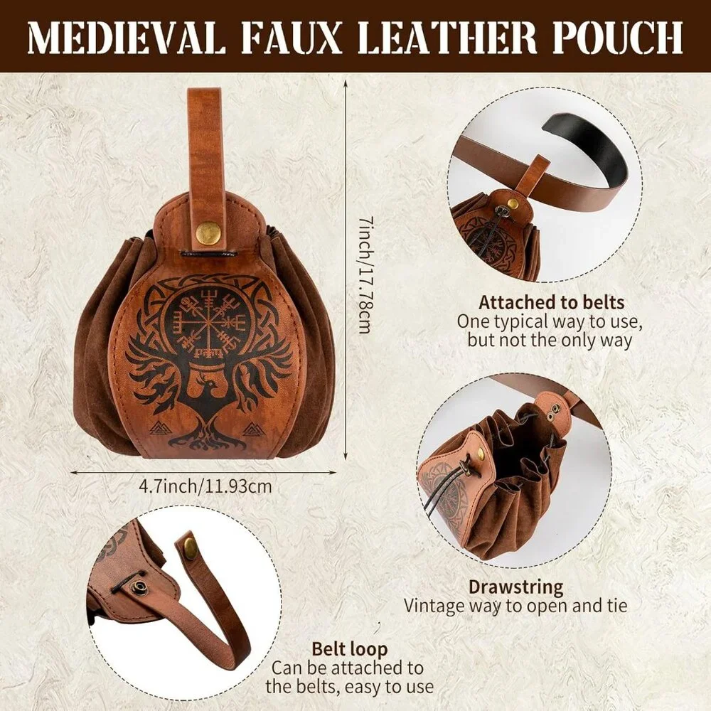 4 Pcs Halloween Medieval Costume Accessories, Including Faux Leather Arm Guards, - Picture 3 of 7